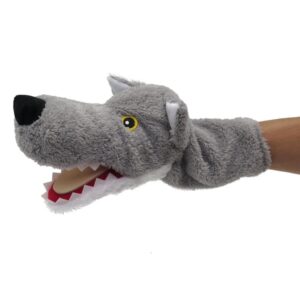 Grijze Wolf - Klapperende Handpop 31cm